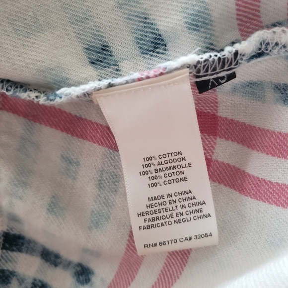 NWT Cloth & Stone Anthropologie Women's Pink Blue Plaid Button Down Shirt - Picture 7 of 7